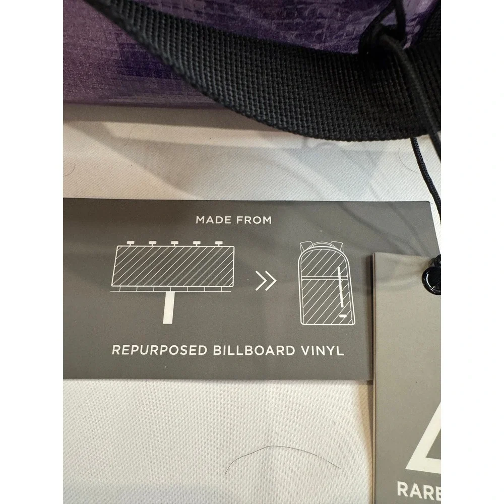 Rareform‎ Duffel Bag Unisex Purple NEW Repurposed Billboard Vinyl One of a Kind